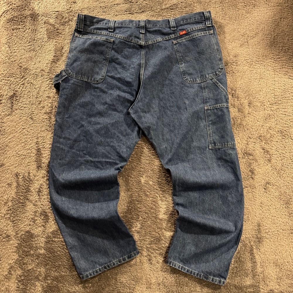 Wrangler Riggs Workwear Mens 44x30 Blue Denim Carpenter Jeans 94LSWDV